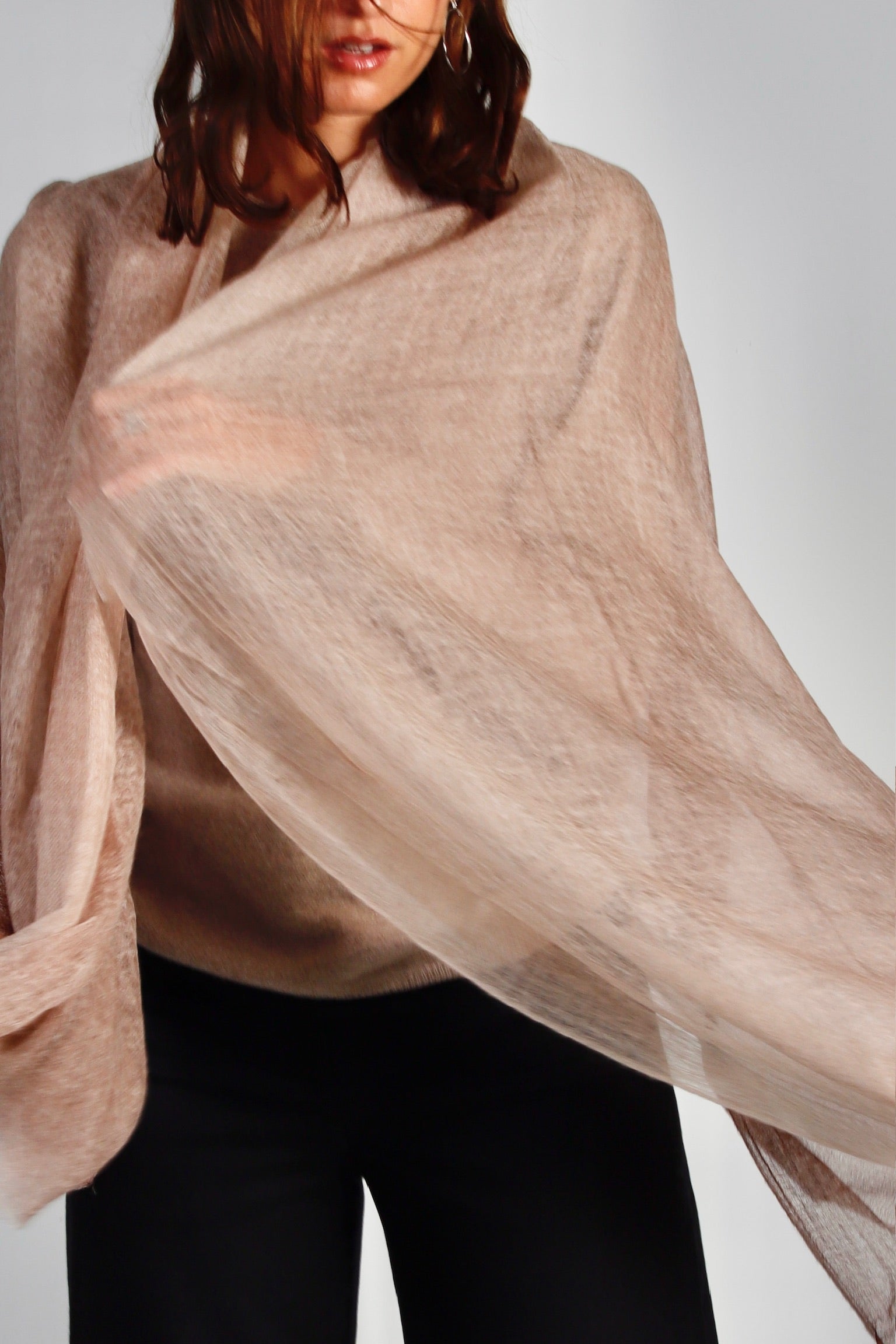 Foulard Feu du Tropique Cachemire Beige