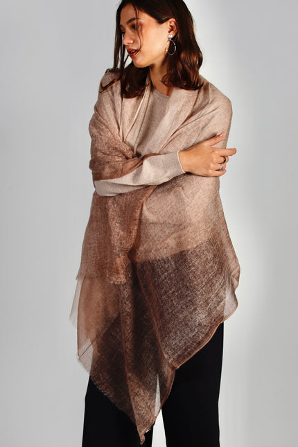 Foulard Feu du Tropique Cachemire Beige
