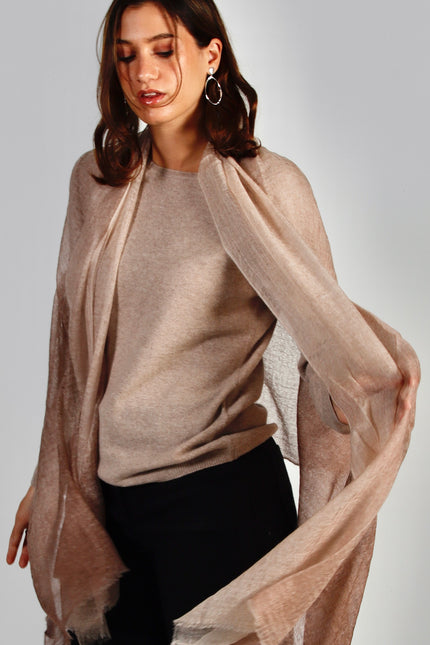 Foulard Feu du Tropique Cachemire Beige