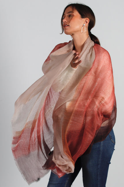 Foulard Feu du Tropique Cachemire Bordeaux