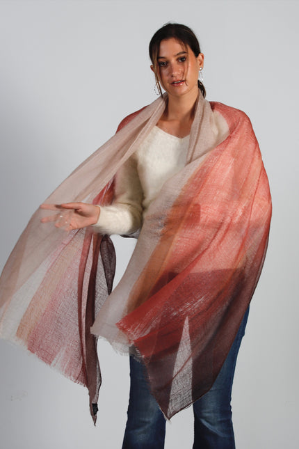 Foulard Feu du Tropique Cachemire Bordeaux