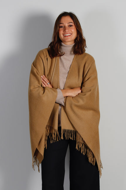 Ruana Unie Mérinos Camel