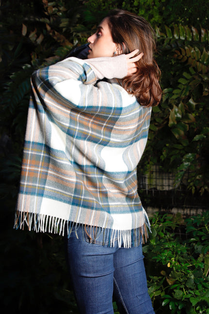 Ruana Tartan Muted Blue Stewart