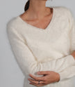 Pull col V cachemire brossé